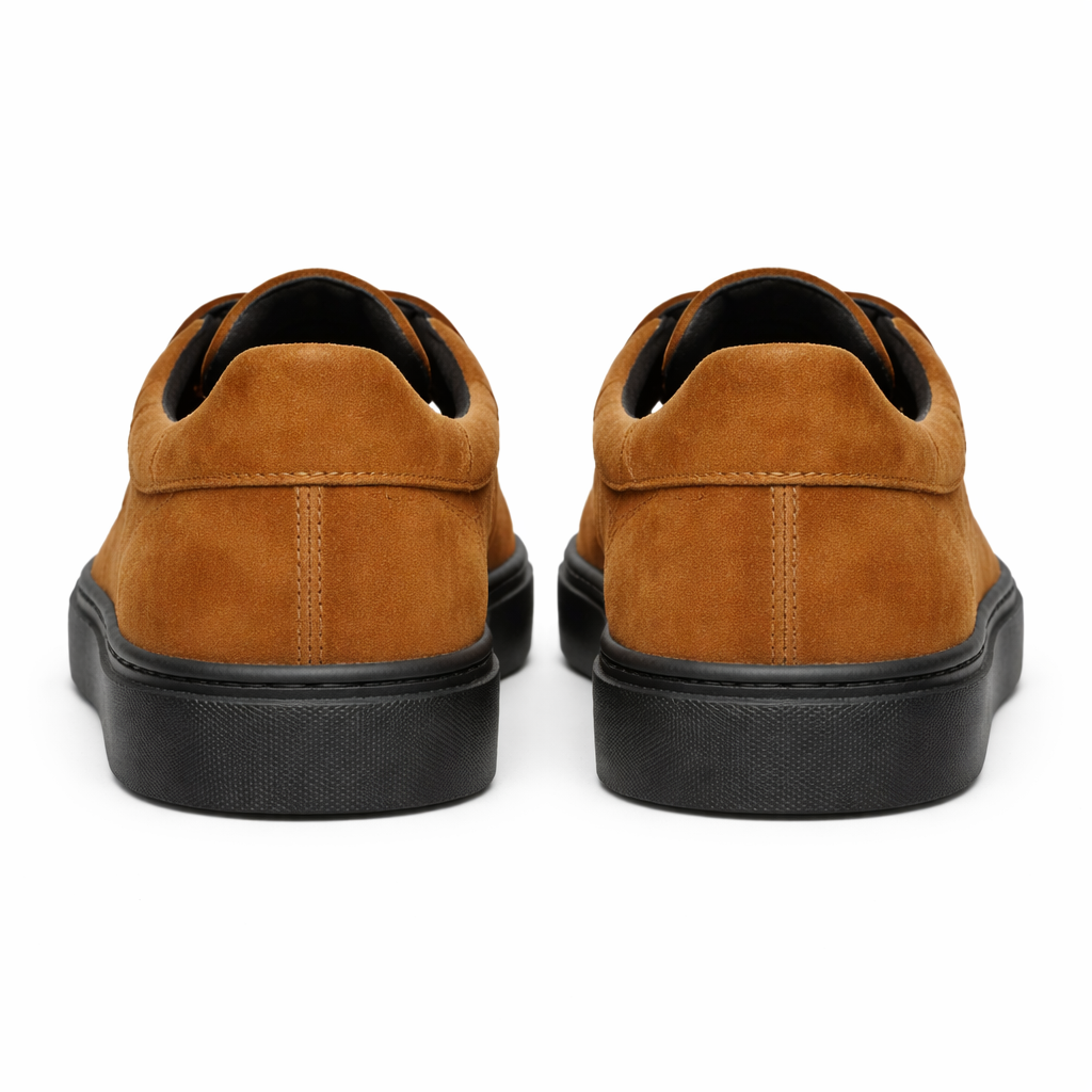 Brown Suede Leather Liberale With Thick Sole Sneakers