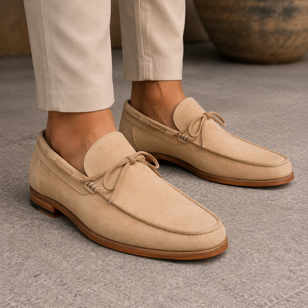 Men Casual Solid Leather Driving Loafers