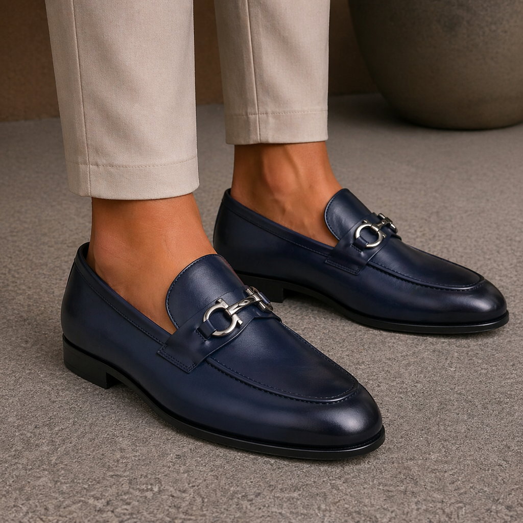 Penny Plaque Leather Loafers
