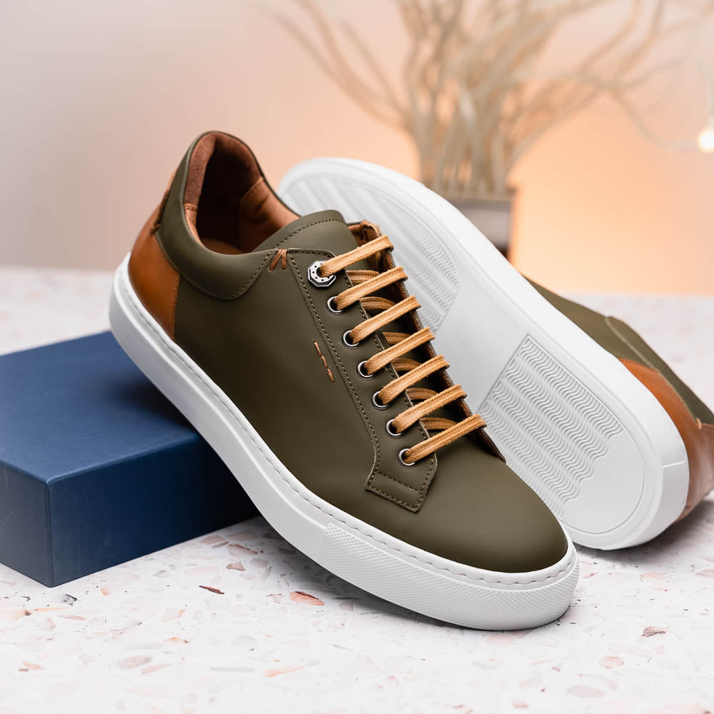Diaz Matte Finish  Sneaker in Olive Green