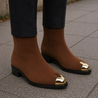 Punk Suede Golden Toe Boots