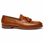 Brown Croc Print Leather Barbican Tassel Loafers