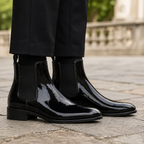 Hainaut Patent-Leather Chelsea Boots
