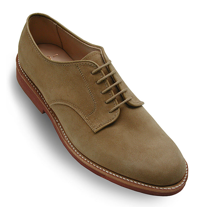 Plain Toe Blucher  lace up(Tan Suede)