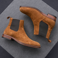 Tan Suede Leather Seville Slip On Chelsea Boots