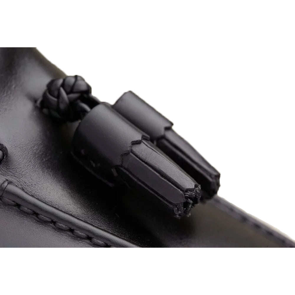 Black Leather Swale Tassel Loafers - Formal Shoes