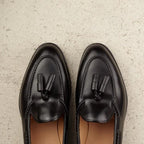 Black Leather Swale Tassel Loafers - Formal Shoes