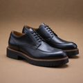 Black Leather Orion Chunky Derby Shoes