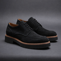 Black Suede Leather Orion Chunky Derby Shoes