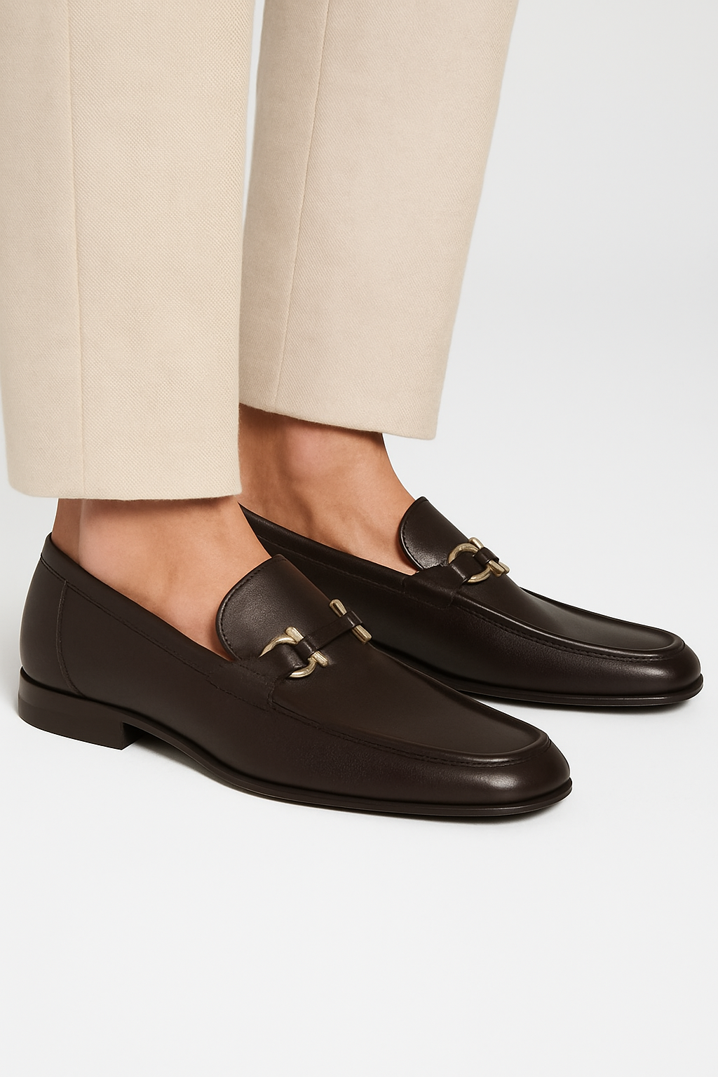 Classic Leather Horsebit-Buckled Loafer for Men
