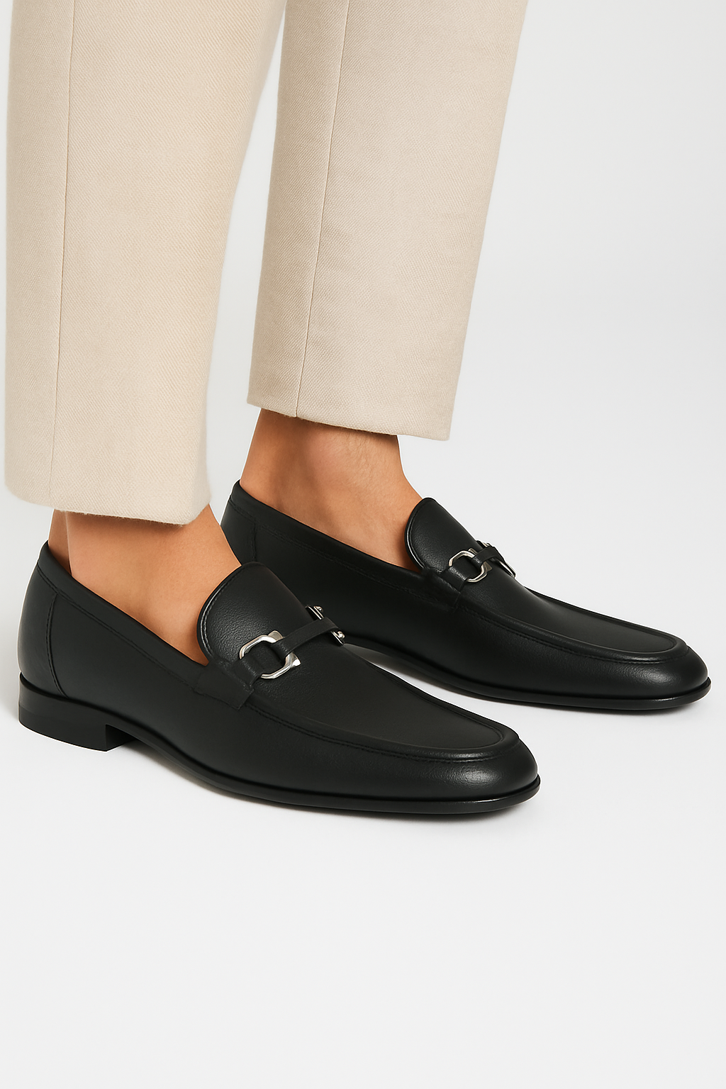 Classic Leather Horsebit-Buckled Loafer for Men