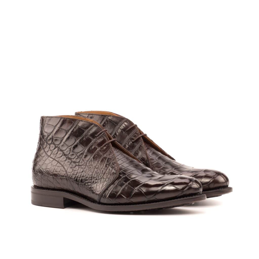 Swiss Croco Print Brown Chukka
