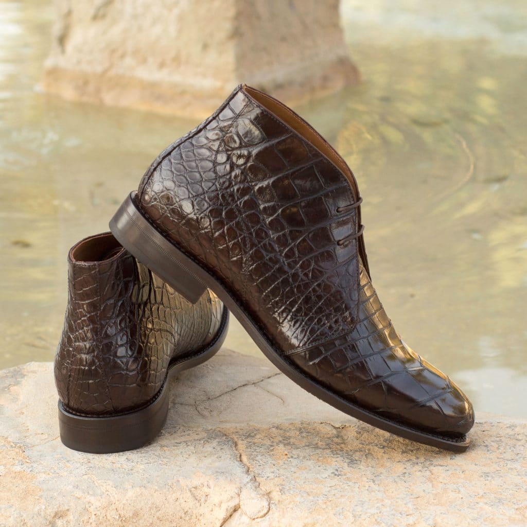 Swiss Croco Print Brown Chukka
