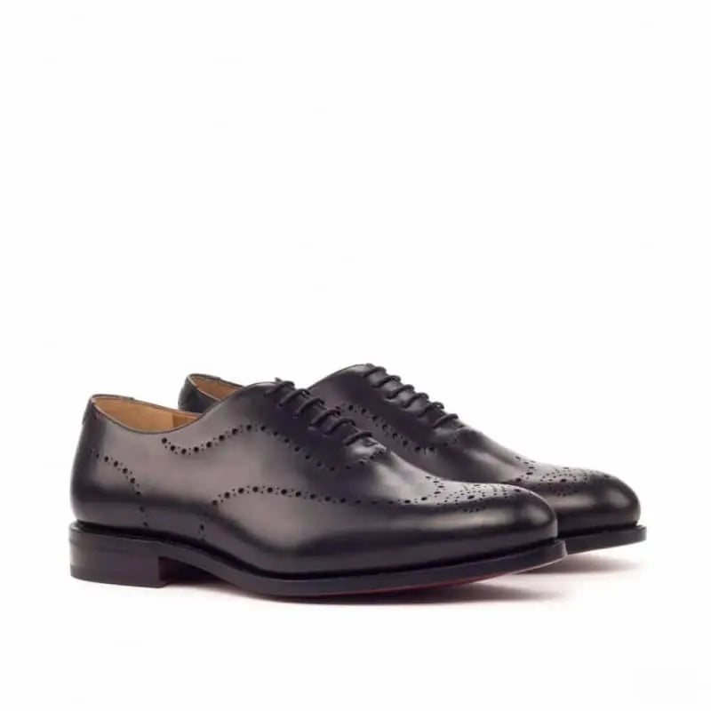 Noble's Walk Royal Black Brogue Wholecut Derby Shoe