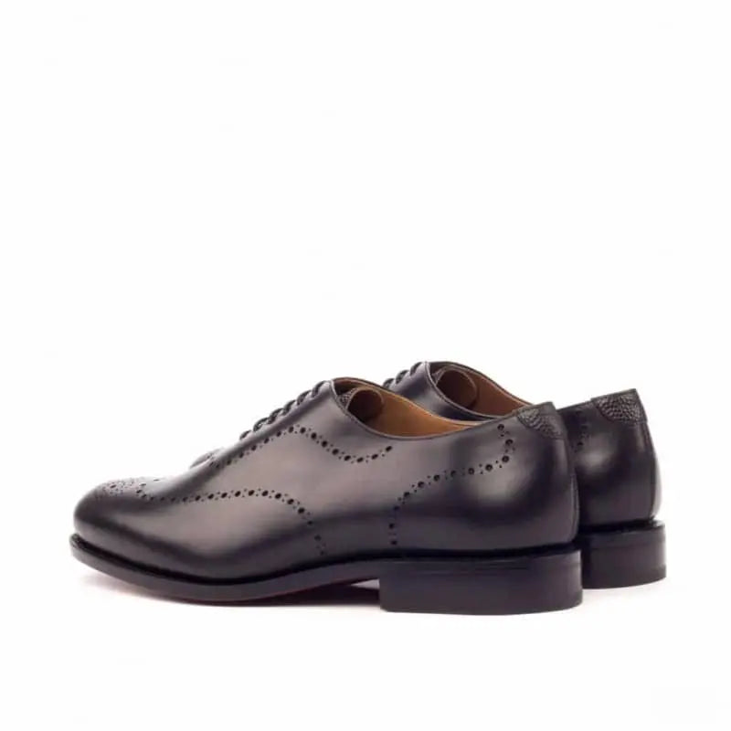 Noble's Walk Royal Black Brogue Wholecut Derby Shoe