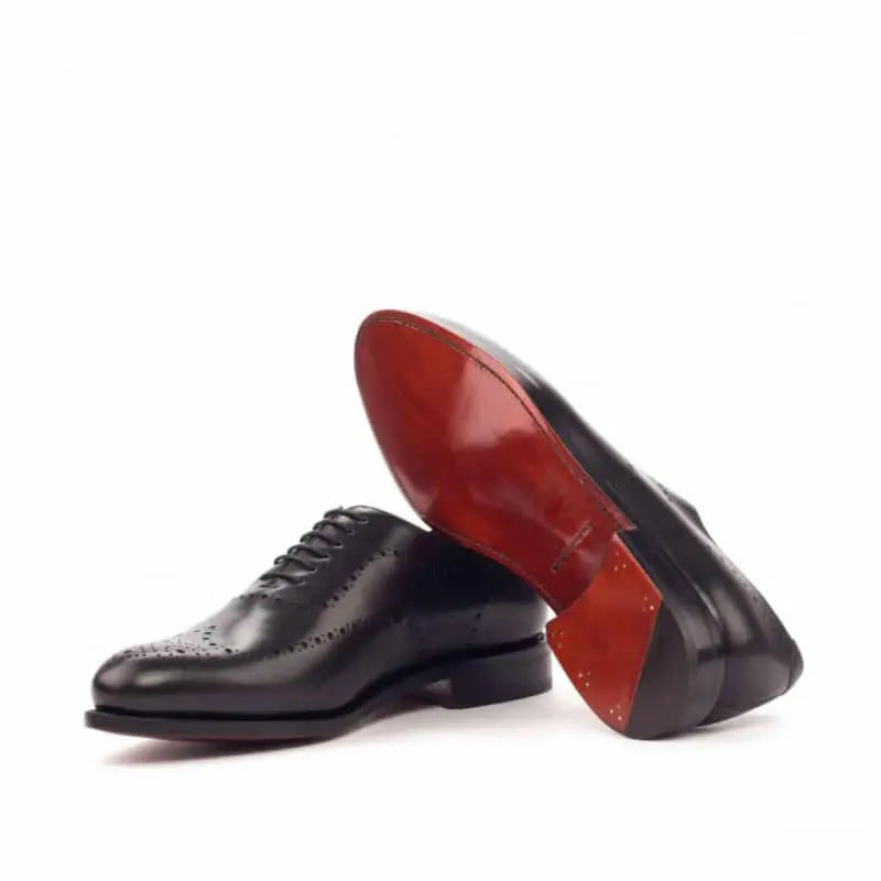 Noble's Walk Royal Black Brogue Wholecut Derby Shoe