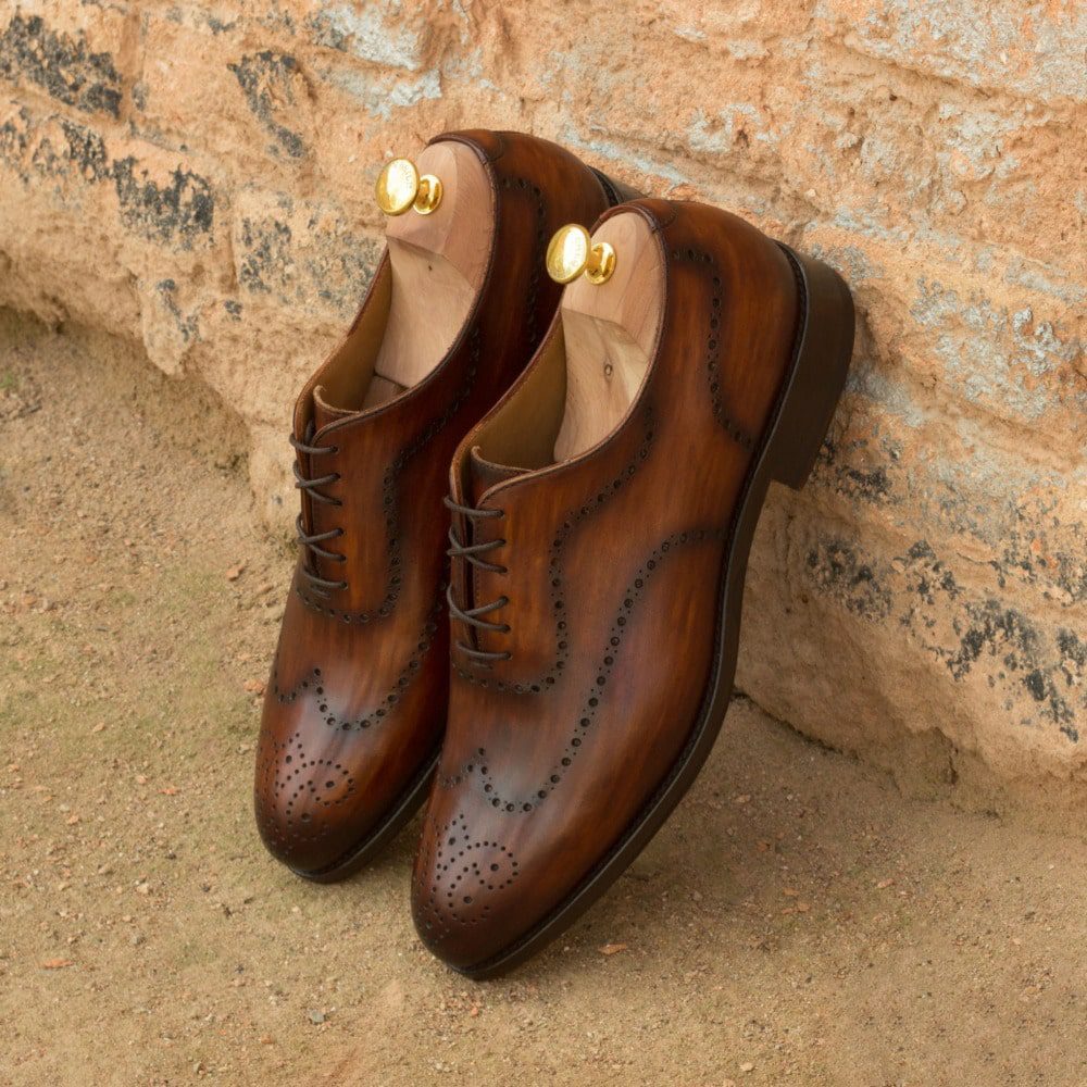Noble's Walk Brown Black Two Tone Brogue Wholecut Derby