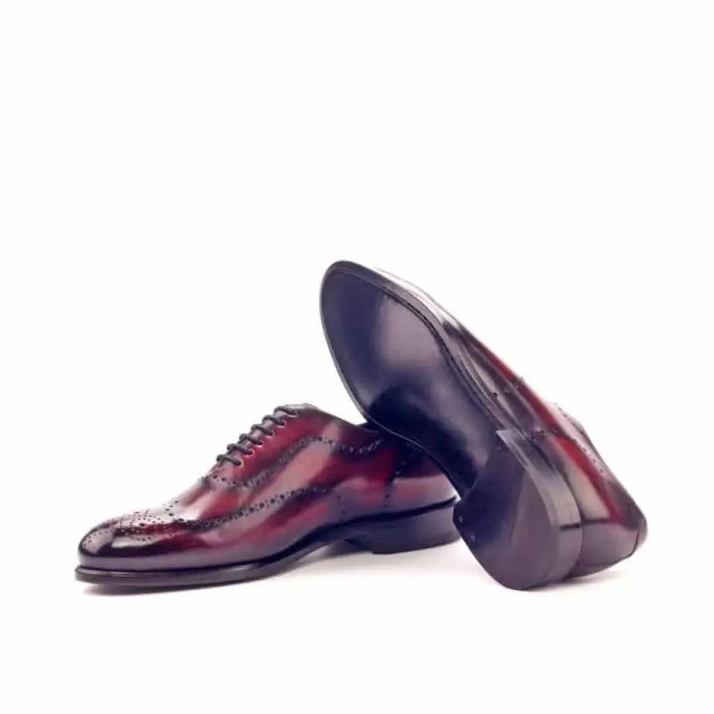 Noble's Walk Cherry Black Two Tone Brogue Wholecut Derby