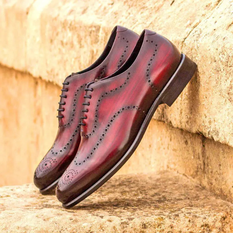 Noble's Walk Cherry Black Two Tone Brogue Wholecut Derby