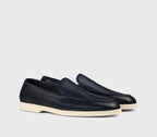 Blue deerskin loafer