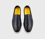 Blue deerskin loafer