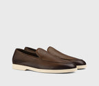 Brown deerskin loafer