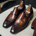 COGNAC DOUBLE MONK BROGUES | PATINA FINISH