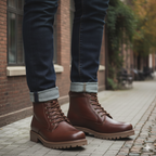 Classic Leather Lace Up Ankle Boot Brown