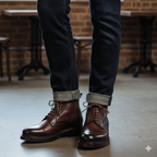 Men Custom Handmade Lace-Up Leather Ankle Boots