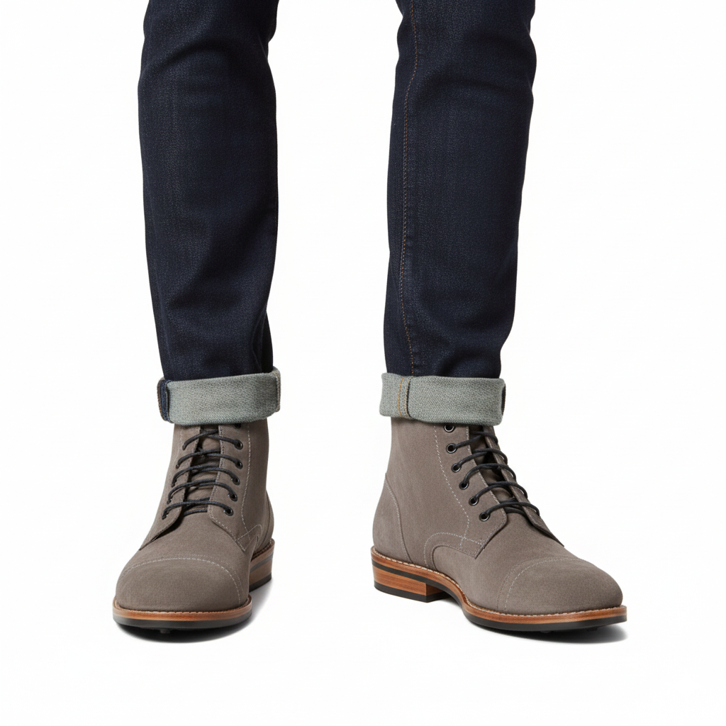 Men Solid  Top Suede  Ankle Boot Light Brown