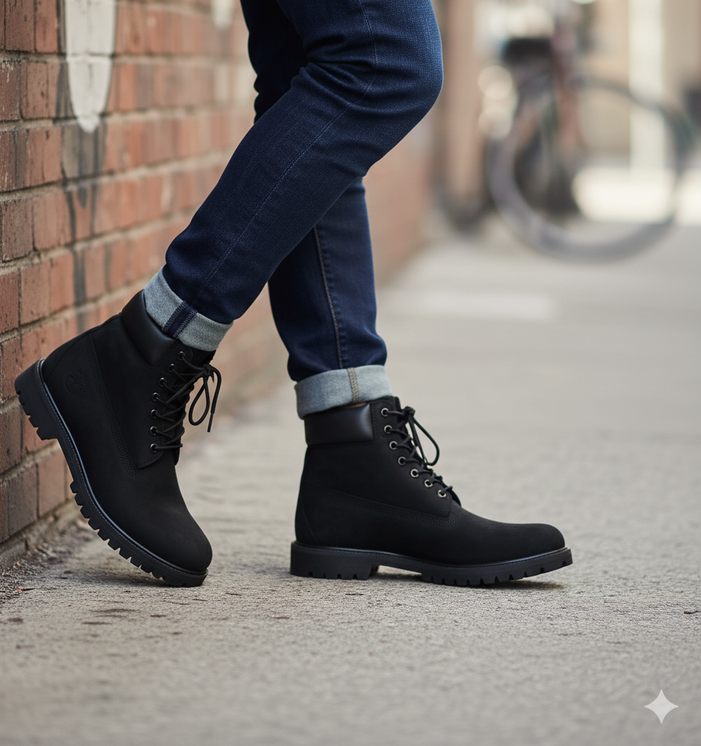 Suede Lace-Up Leather Boots