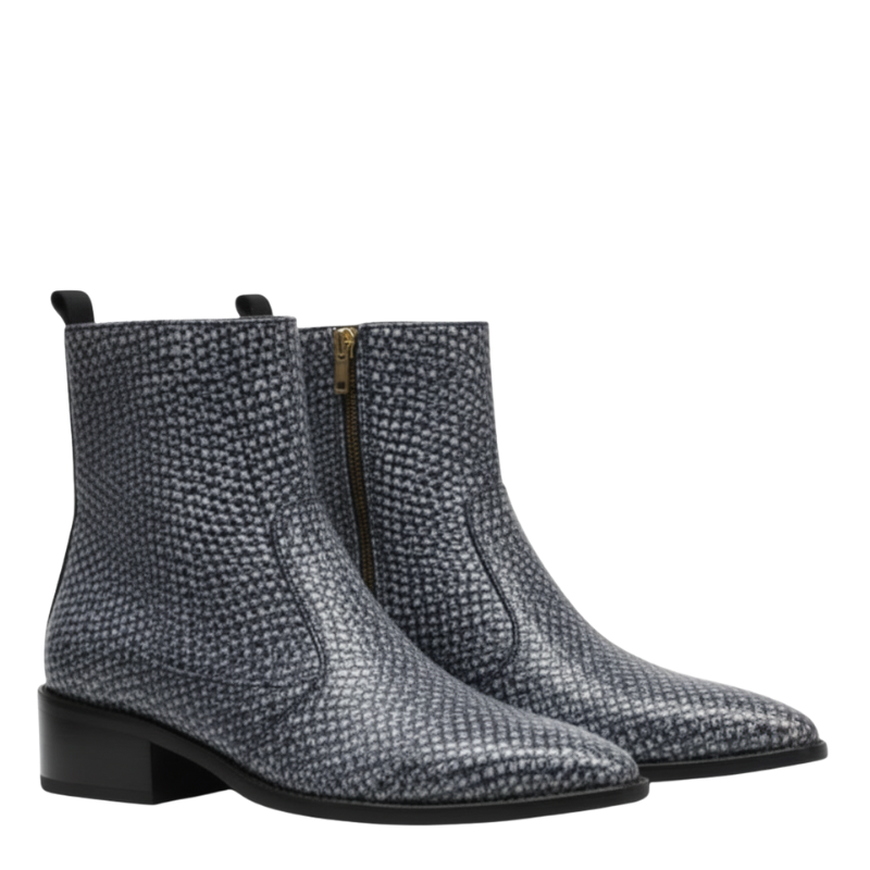 Men's Woven Texture Ankle Boots