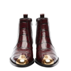Crocodile Embossed with Golden Toe Zipper Boot
