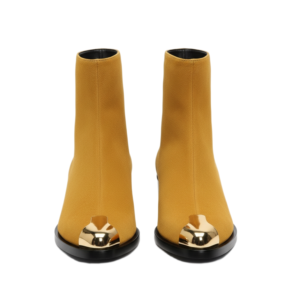 Punk Suede Golden Toe Boots