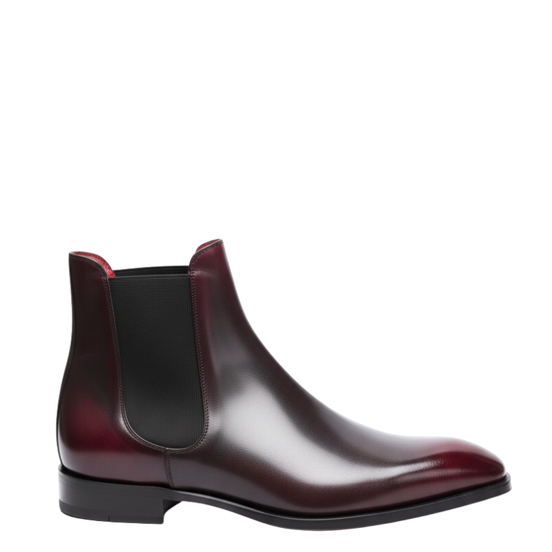 Italian Bordeaux Luxe Chelsea Boots