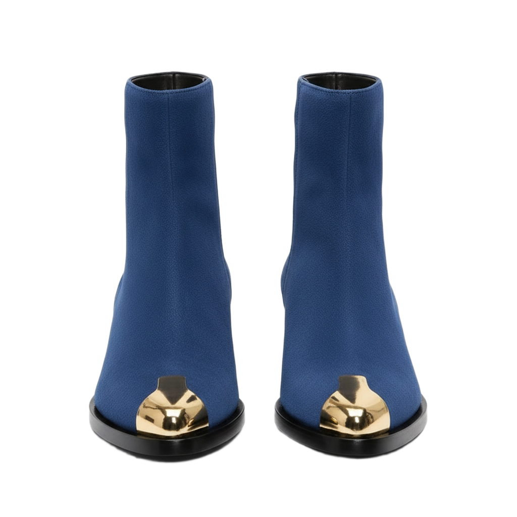 Punk Suede Golden Toe Boots