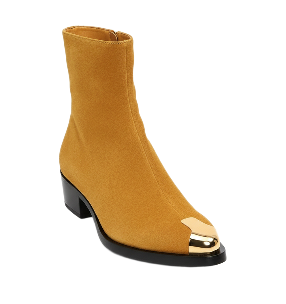 Punk Suede Golden Toe Boots