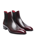 Italian Bordeaux Luxe Chelsea Boots