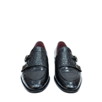 Obsidian Croco Double Monk Loafers