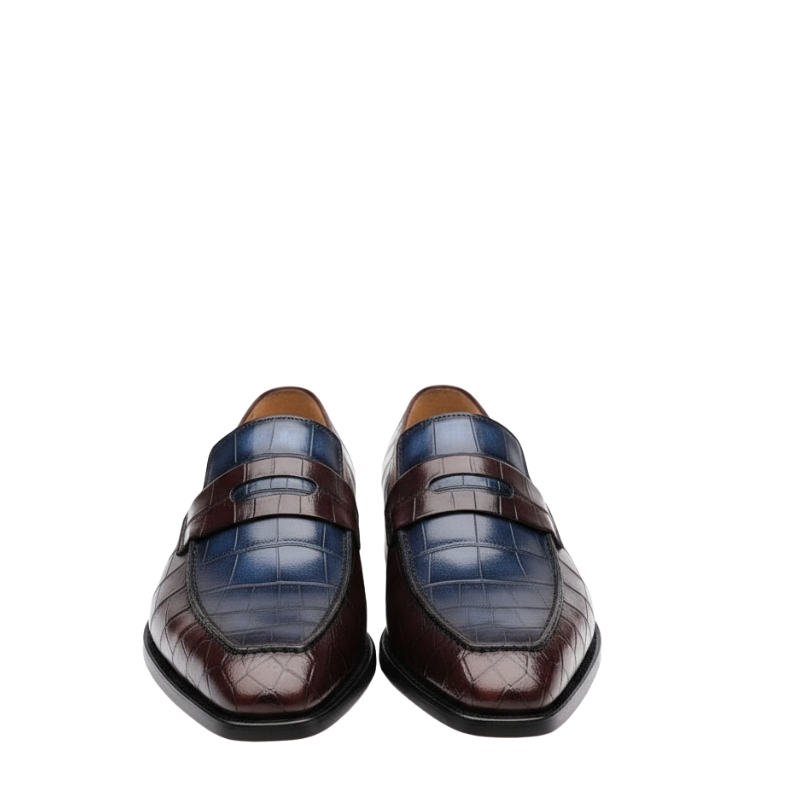 Regal Duo-Tone Croc Leather Penny Loafers