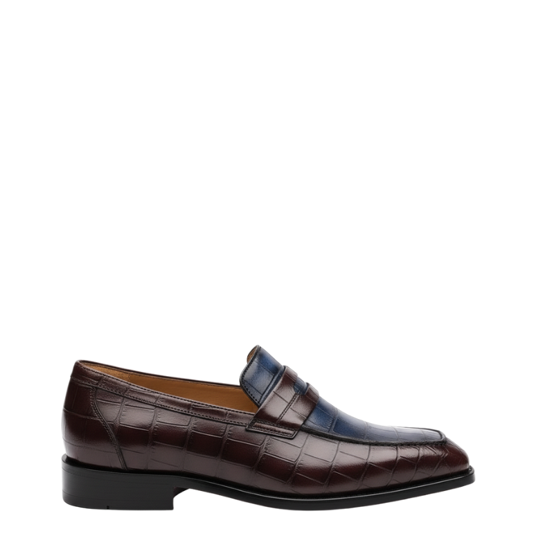 Regal Duo-Tone Croc Leather Penny Loafers