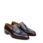 Regal Duo-Tone Croc Leather Penny Loafers