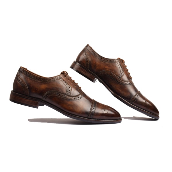 Brown Wingtip Captoe Shoe