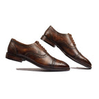 Brown Wingtip Captoe Shoe