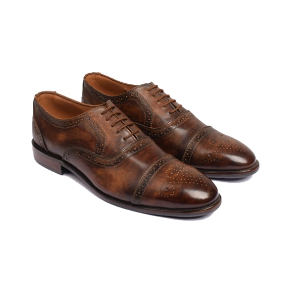 Brown Wingtip Captoe Shoe