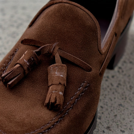 Brown Suede Leather Belize Chunky Tassel Loafers - With Track Soles - AW24  Casual Shoes Collection