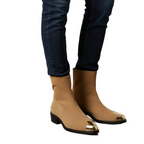 Punk Suede Golden Toe Boots