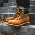 Tan Ankle Rugged Lace Up Combat Hiking Boots with Honey Chunky Track Sole
