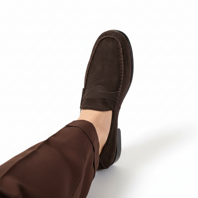 Luxury Suede Heritage Penny-strap Moc Loafers
