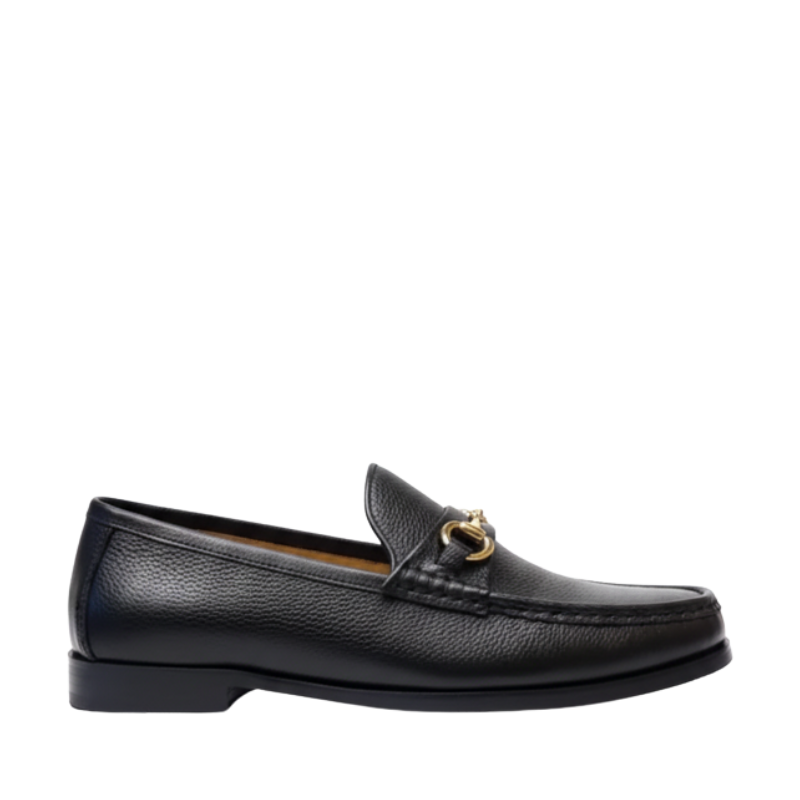 Pebbled Horsebit Leather Loafers